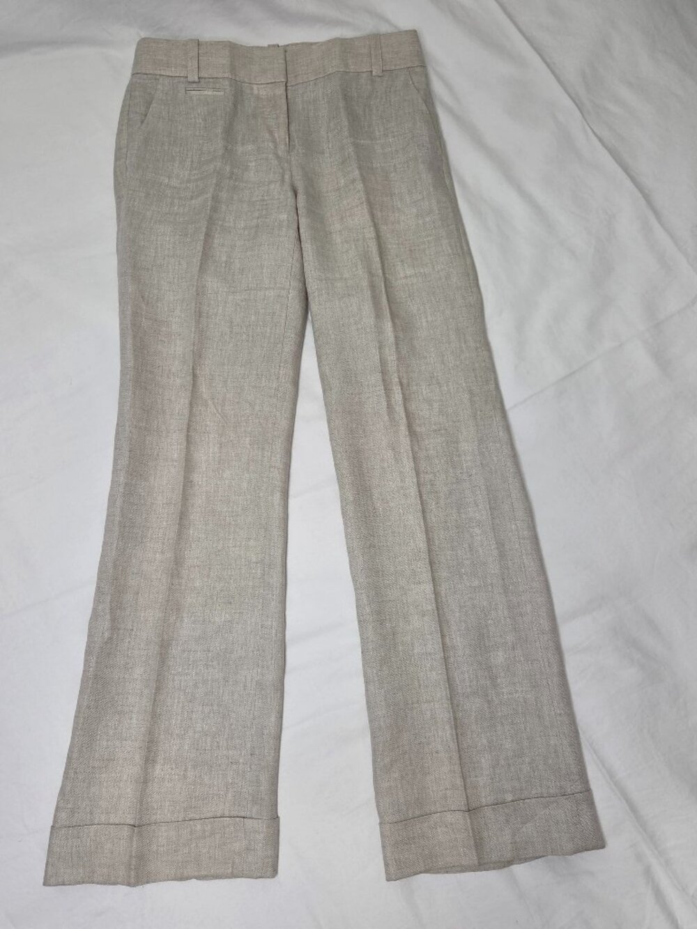 J. Crew Woman Cuffed wide-leg trouser in  linen Size 2